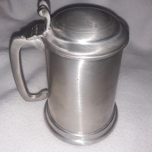 Vintage Kent SilverSmiths Pewter Beer Stein Lidded Sheffield England 6" Tall